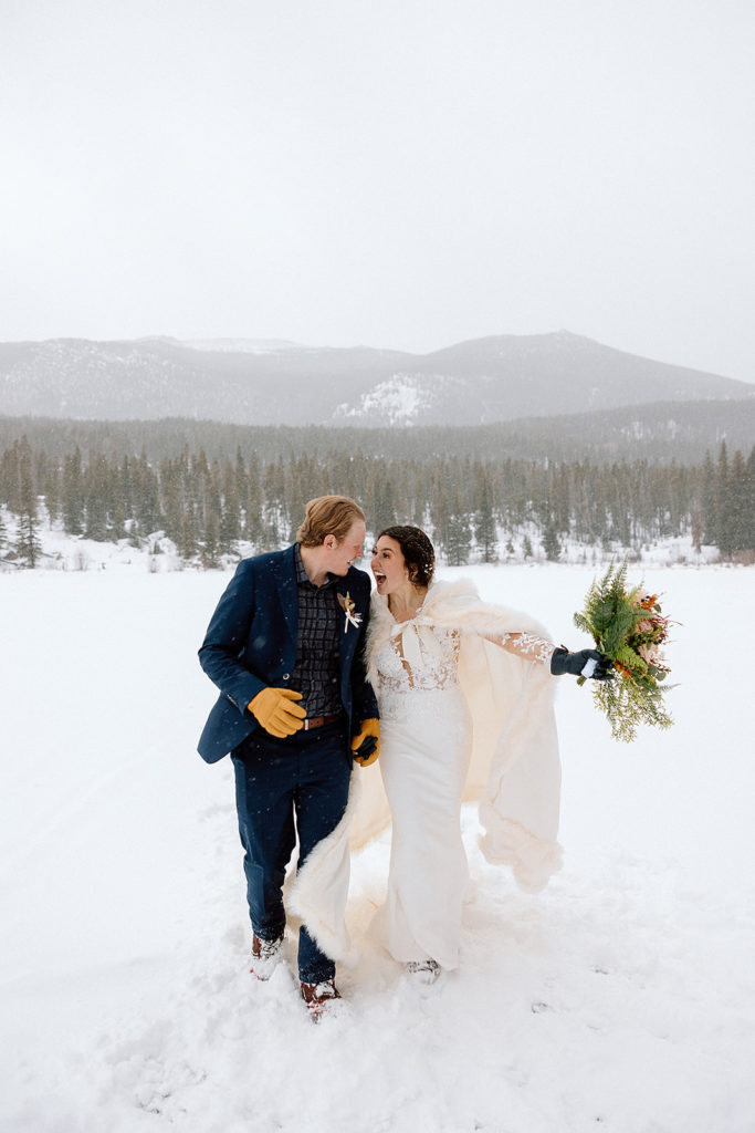 adventure wedding in snow